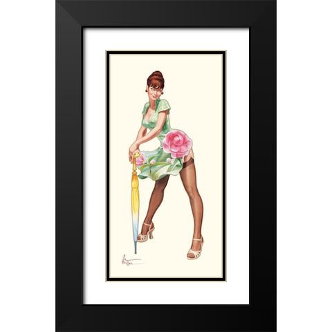 Camelia Black Modern Wood Framed Art Print with Double Matting by Hitte, Patrick