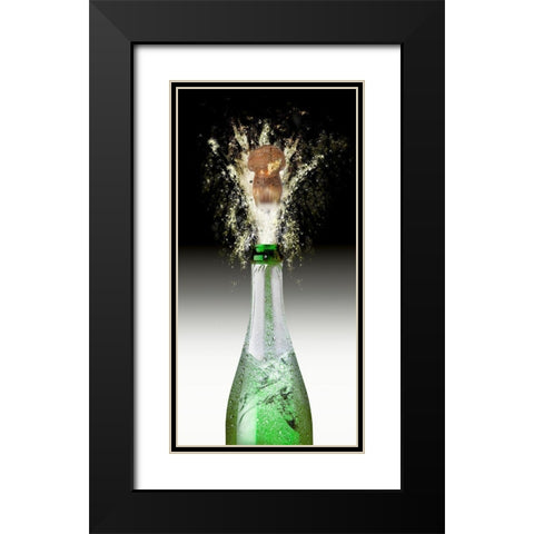 Splashing Cork I Black Modern Wood Framed Art Print with Double Matting by Hillert, Peter