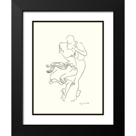 L amore Black Modern Wood Framed Art Print with Double Matting by Schneider, Rosy