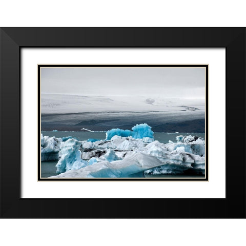 Jokulsárlon-Island Black Modern Wood Framed Art Print with Double Matting by Seidel, Leo