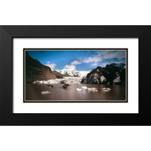 Vatnajokull-Island Black Modern Wood Framed Art Print with Double Matting by Seidel, Leo