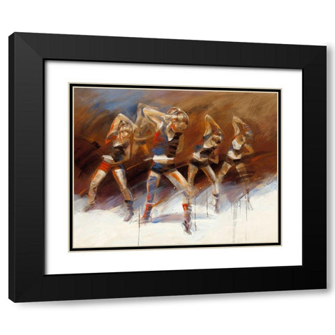 Dance up Black Modern Wood Framed Art Print with Double Matting by Meijering, Kitty