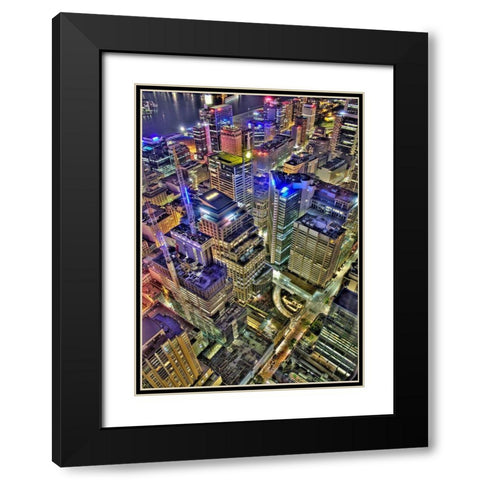 Sydney s Skyline Black Modern Wood Framed Art Print with Double Matting by Terrible, Aurelien