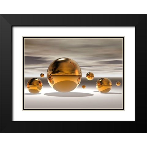 Golden Bowl II Black Modern Wood Framed Art Print with Double Matting by Hillert, Peter