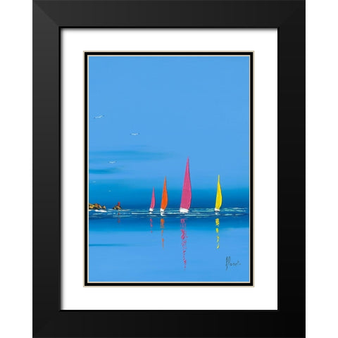 Jour de regate I Black Modern Wood Framed Art Print with Double Matting by Flanet, Frederic