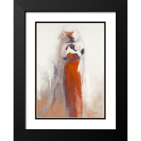 Silhouettes Africaines V Black Modern Wood Framed Art Print with Double Matting by Parise, Chantal