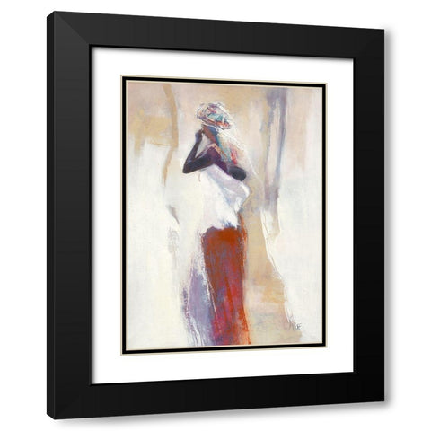 Silhouettes Africaines VI Black Modern Wood Framed Art Print with Double Matting by Parise, Chantal