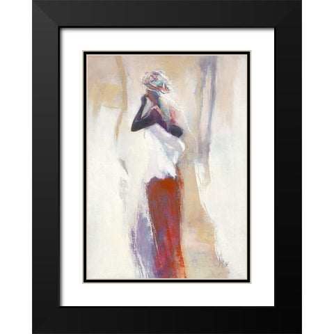 Silhouettes Africaines VI Black Modern Wood Framed Art Print with Double Matting by Parise, Chantal