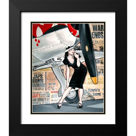 Victoria Black Modern Wood Framed Art Print with Double Matting by Lisa.C