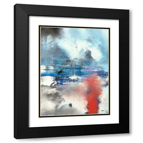 Lake Side Black Modern Wood Framed Art Print with Double Matting by ARVEE