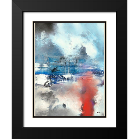 Lake Side Black Modern Wood Framed Art Print with Double Matting by ARVEE