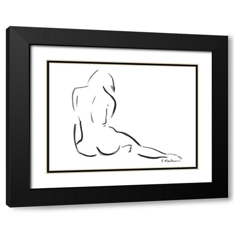Lilly Black Modern Wood Framed Art Print with Double Matting by Marteau, Frederique