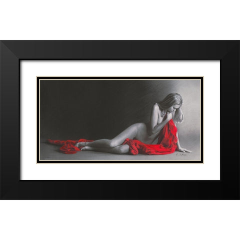 Sensuality Black Modern Wood Framed Art Print with Double Matting by Seifert, Brita