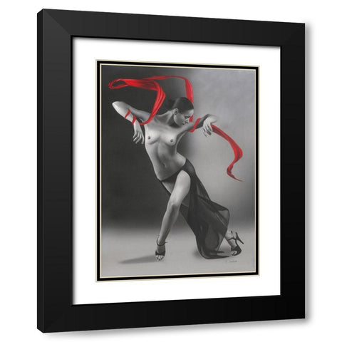Salome Black Modern Wood Framed Art Print with Double Matting by Seifert, Brita