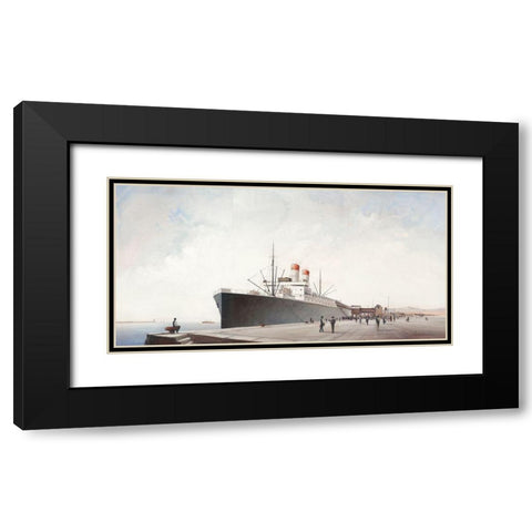 Le grand depart Black Modern Wood Framed Art Print with Double Matting by Letestu, Yann