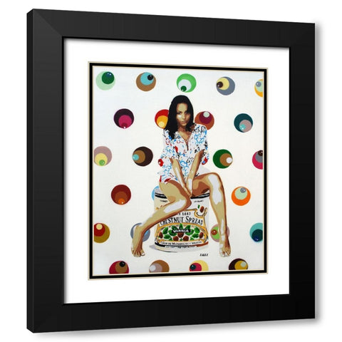 Chestnuts Bubble Black Modern Wood Framed Art Print with Double Matting by Zalez
