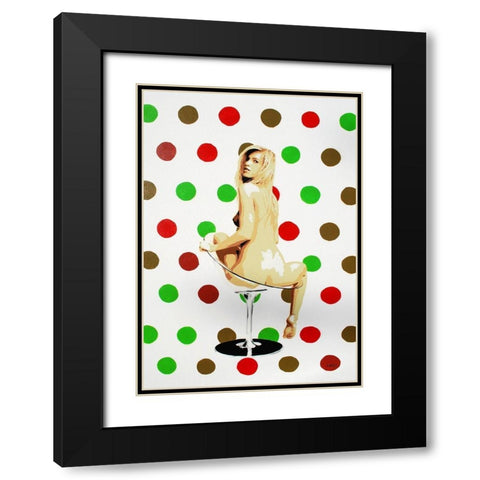 Christmas Spotlight Black Modern Wood Framed Art Print with Double Matting by Zalez