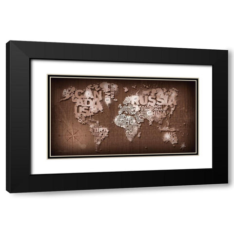 Nautical Black Modern Wood Framed Art Print with Double Matting by Mikael D. Design