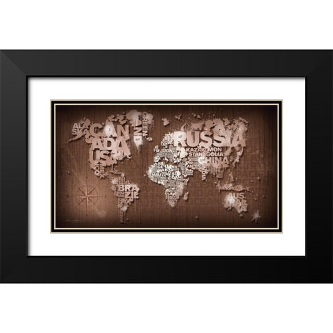 Nautical Black Modern Wood Framed Art Print with Double Matting by Mikael D. Design