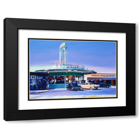 Mil s Drive Black Modern Wood Framed Art Print with Double Matting by VAUTRIN