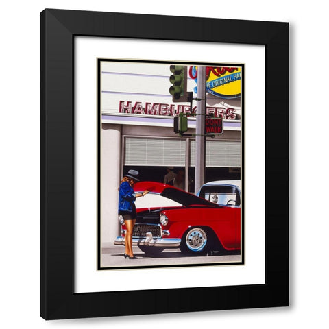 Hamburgers Black Modern Wood Framed Art Print with Double Matting by Tempier, Guy