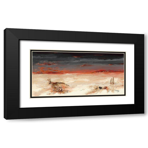 Plage oceane Black Modern Wood Framed Art Print with Double Matting by Marso