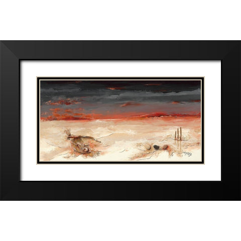 Plage oceane Black Modern Wood Framed Art Print with Double Matting by Marso