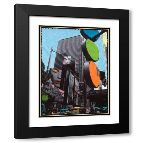 2-Times Square Black Modern Wood Framed Art Print with Double Matting by Simonutti, Riccardo