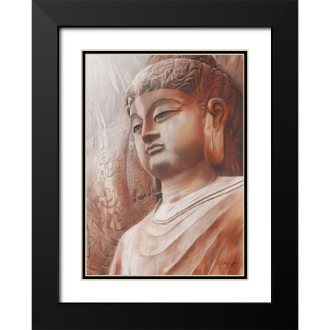 Buddha III Black Modern Wood Framed Art Print with Double Matting by Seifert, Brita
