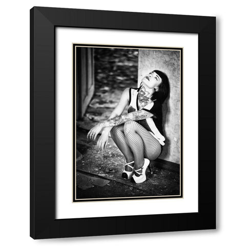 Enlightment Black Modern Wood Framed Art Print with Double Matting by Haker, Matthias