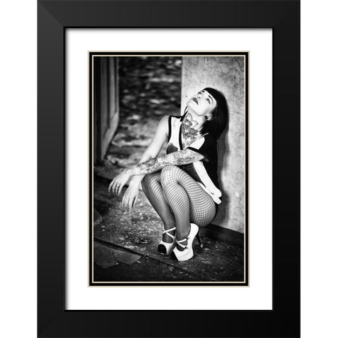 Enlightment Black Modern Wood Framed Art Print with Double Matting by Haker, Matthias