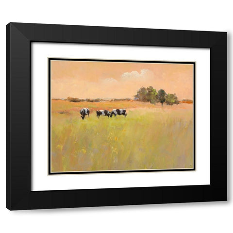 Three Cows Black Modern Wood Framed Art Print with Double Matting by Groenhart, Jan