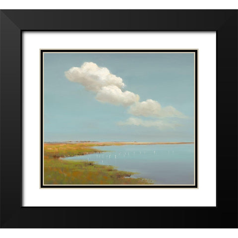 Birds and Clouds Black Modern Wood Framed Art Print with Double Matting by Groenhart, Jan