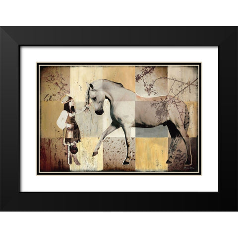 Pferdeflusterin Black Modern Wood Framed Art Print with Double Matting by Shirin Donia