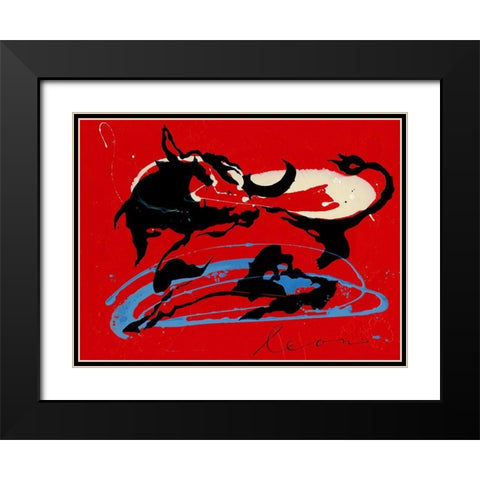 El Sol Y Mar Black Modern Wood Framed Art Print with Double Matting by Bosboom, Leon