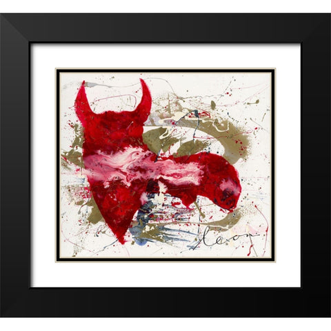 Tauro Prima Black Modern Wood Framed Art Print with Double Matting by Bosboom, Leon