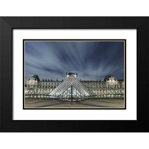 Pyramide moderne Black Modern Wood Framed Art Print with Double Matting by Bertrande, Arnaud