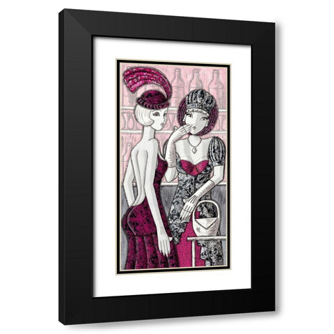 Soiree deguisee Black Modern Wood Framed Art Print with Double Matting by MIROTA