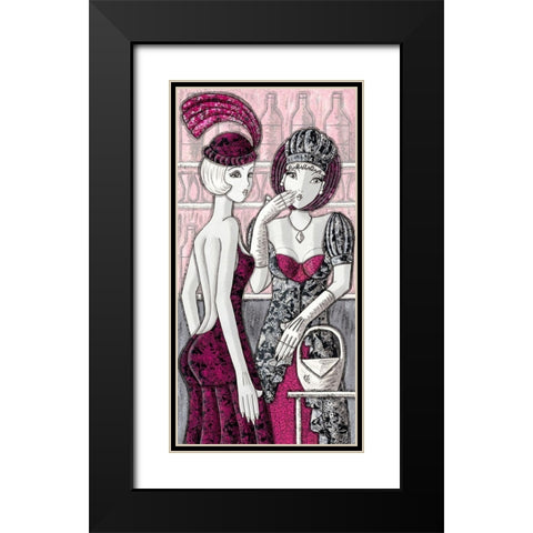 Soiree deguisee Black Modern Wood Framed Art Print with Double Matting by MIROTA