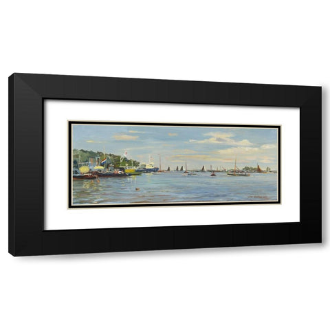 Skûtsjesilen Traditional Sailing Black Modern Wood Framed Art Print with Double Matting by Koopmans, Gosse