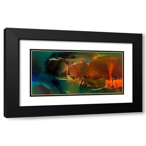Northern Breeze Black Modern Wood Framed Art Print with Double Matting by ARVEE