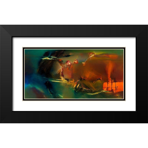 Northern Breeze Black Modern Wood Framed Art Print with Double Matting by ARVEE