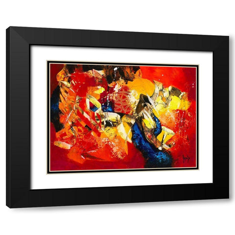 Magie Black Modern Wood Framed Art Print with Double Matting by Jadis