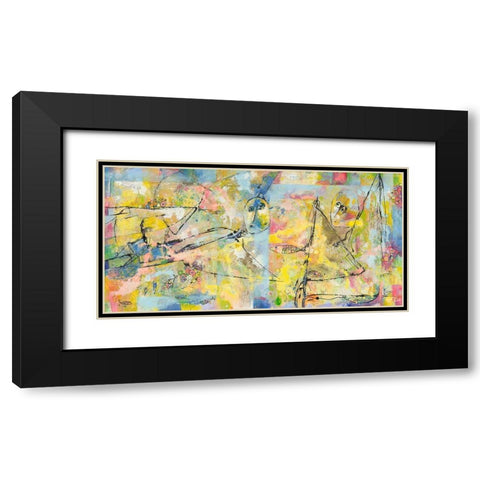 Fliegender und sitzender Engel Black Modern Wood Framed Art Print with Double Matting by Luci
