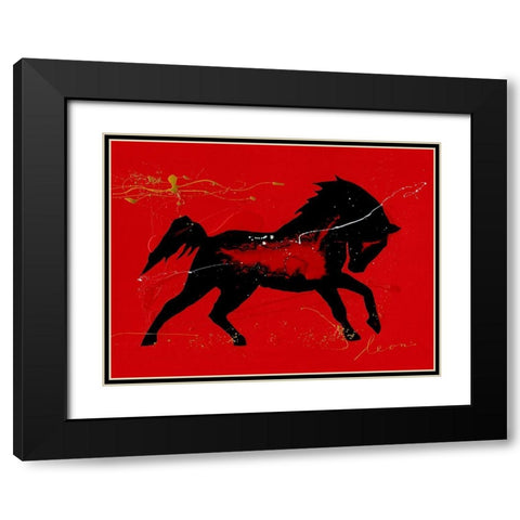 Yegua Black Modern Wood Framed Art Print with Double Matting by Bosboom, Leon