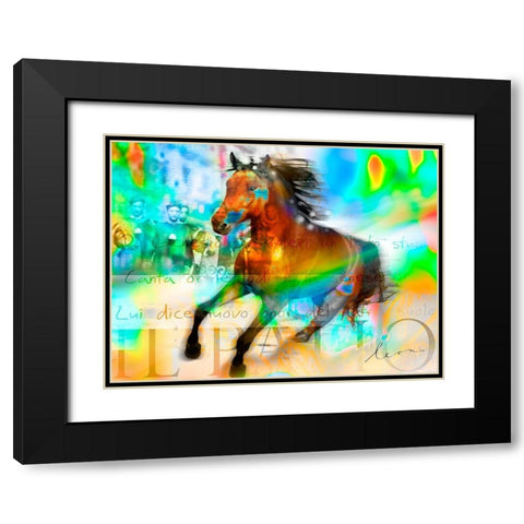 Il Palio Black Modern Wood Framed Art Print with Double Matting by Bosboom, Leon