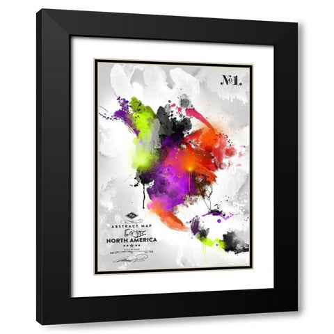 Abstract America-No. 1 Black Modern Wood Framed Art Print with Double Matting by Mikael D. Design