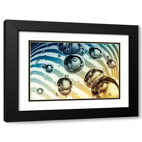Bubble Bicolor Black Modern Wood Framed Art Print with Double Matting by Steger, Uwe