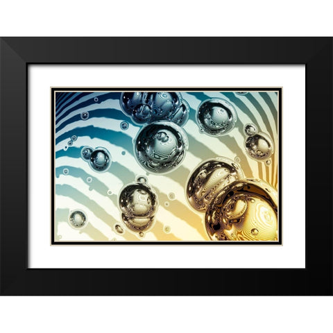Bubble Bicolor Black Modern Wood Framed Art Print with Double Matting by Steger, Uwe