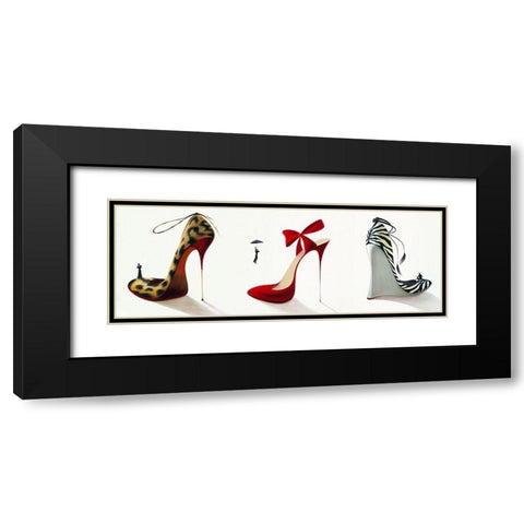 Triple Passion Black Modern Wood Framed Art Print with Double Matting by Panasenko, Inna